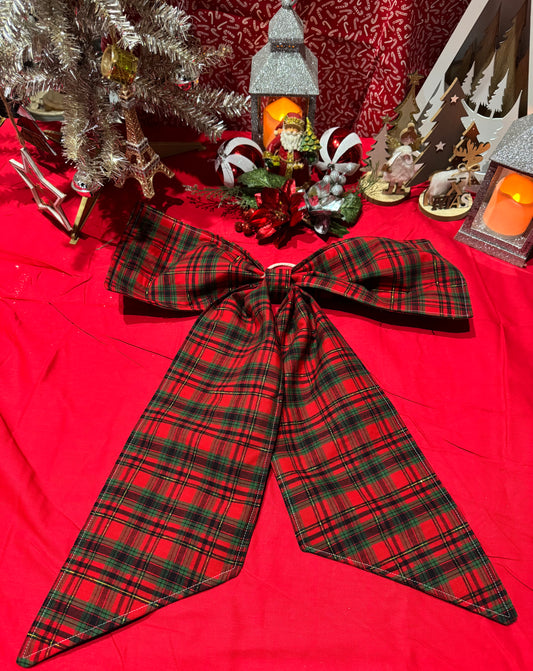 Christmas Bow Large Red Tartan