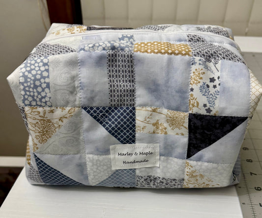 Makeup Bag Blue Patchwork