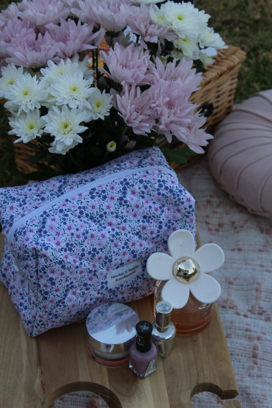 Makeup Bag Purple & Pink Floral